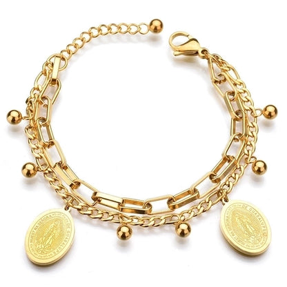 Stainless Steel Fashion Polishing Plating Cross Oval Heart Shape Bracelets