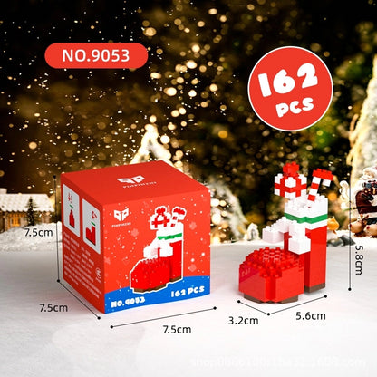 Mekensham Building Blocks Assembling Toys Christmas Gift Decoration Snowman Old Man Elk Educational Small Particles In Stock