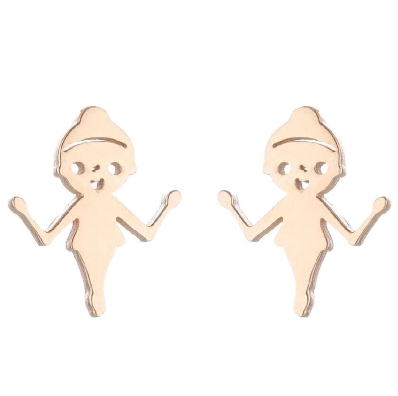 1 Pair Minimalist Solid Color Irregular Plating 304 Stainless Steel 18K Gold Plated Ear Studs