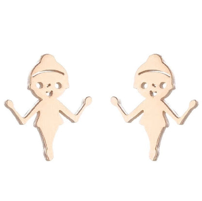 1 Pair Minimalist Solid Color Irregular Plating 304 Stainless Steel 18K Gold Plated Ear Studs