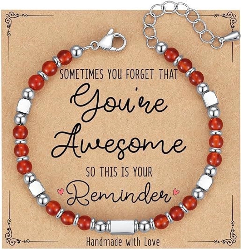 Minimalist Classic Style Round 304 Stainless Steel Natural Stone Bracelets In Bulk