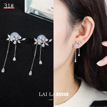 Mosquito Incense Plate Ear Clip Women's Ear Holes Exquisite Pearl Earrings Advanced Hong Kong Style Retro Niche Light Luxury Earrings