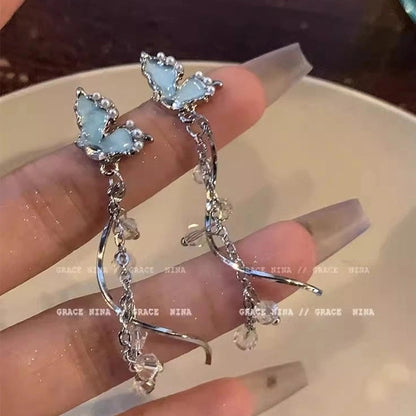 1 Pair IG Style Minimalist U Shape Geometric Flower Inlay Imitation Pearl Artificial Pearls Rhinestones Drop Earrings Ear Studs