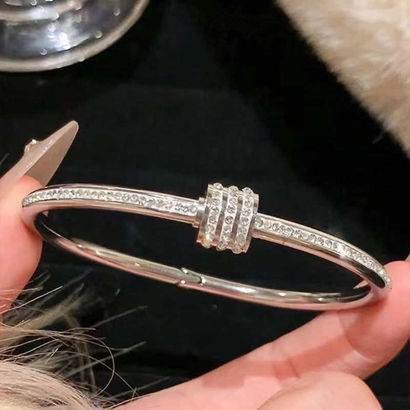 Elegant Minimalist Classic Style Solid Color 304 Stainless Steel Bangle In Bulk