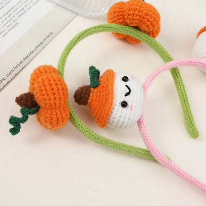 Halloween Cute Women's Pumpkin Snowman Skull Yarn Hair Band