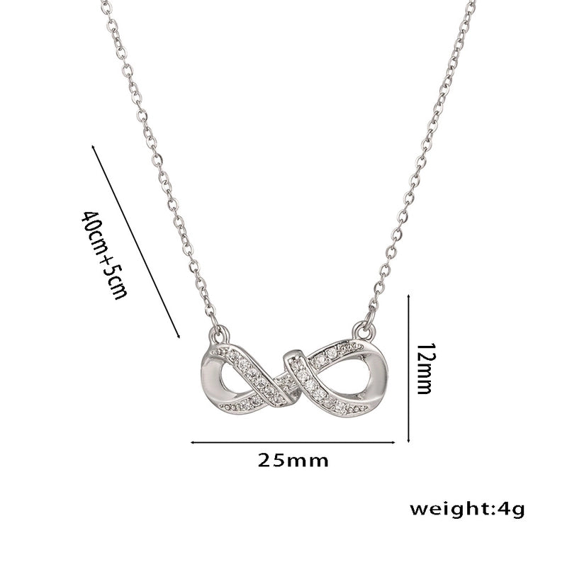 Elegant Infinity Titanium Steel Pendant Necklace