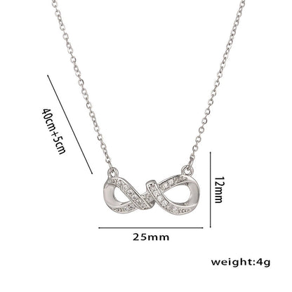 Elegant Infinity Titanium Steel Pendant Necklace