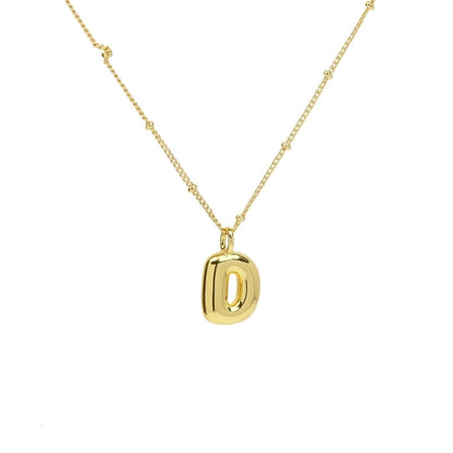 Copper Brass Minimalist Letter Pendant Necklace