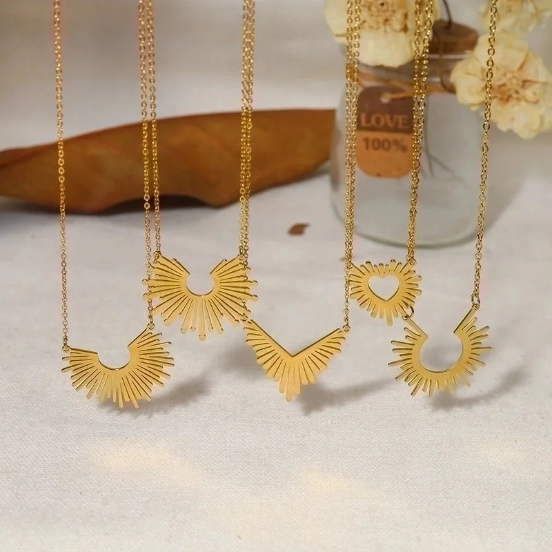 IG Style Modern Style Geometric 304 Stainless Steel 18K Gold Plated Plating Pendant Necklace