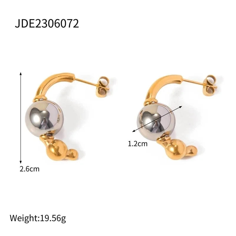 1 Pair Retro Minimalist Classic Style Geometric 304 Stainless Steel 18K Gold Plated Earrings Ear Studs