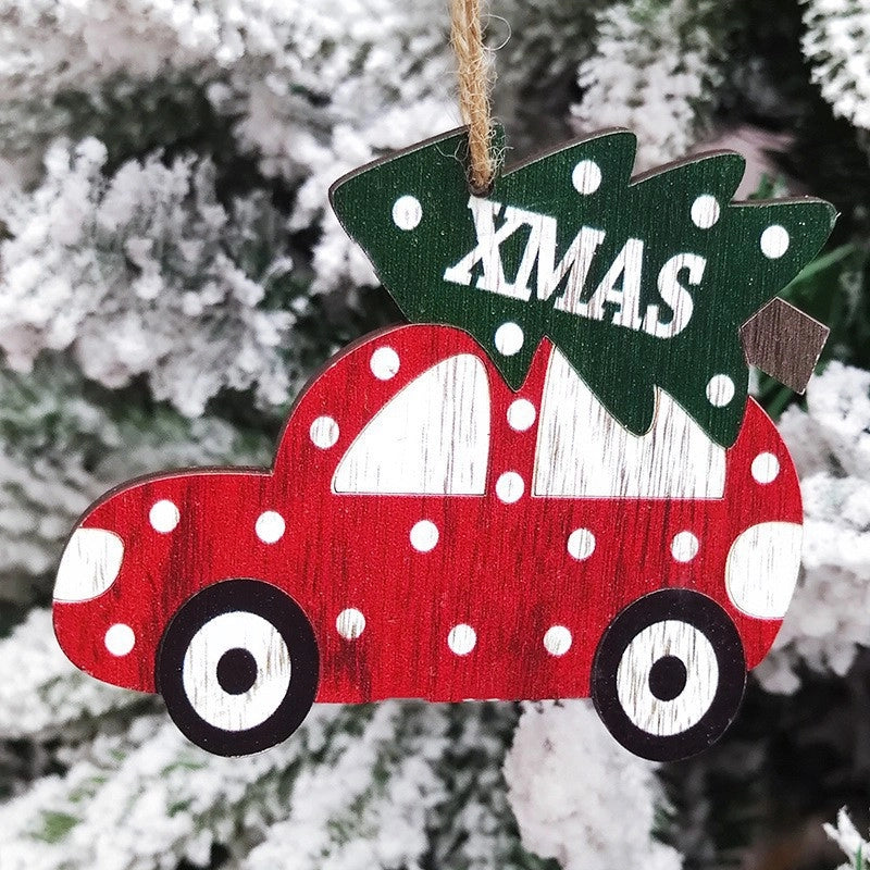 Cross-border Christmas Decorations Christmas Tree Pendant Snowflake Hanging Ball Pine Cone Gift Bag Christmas Old Man Small Drum Butterfly