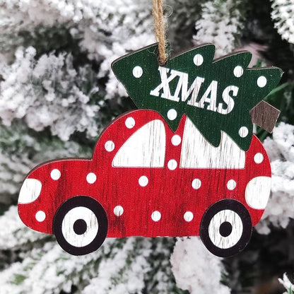 Cross-border Christmas Decorations Christmas Tree Pendant Snowflake Hanging Ball Pine Cone Gift Bag Christmas Old Man Small Drum Butterfly