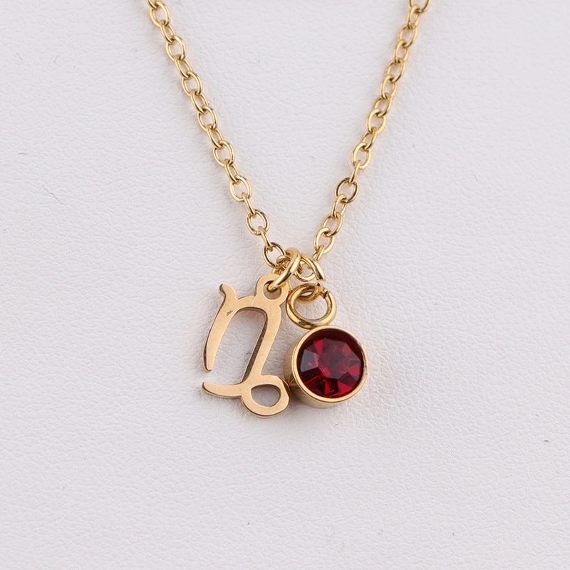 IG Style Beach Commute Constellation 304 Stainless Steel Rhinestones 18K Gold Plated Inlay Pendant Necklace