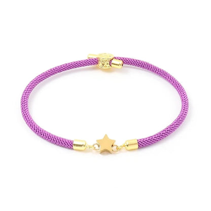 Elegant Minimalist Classic Style Star 304 Stainless Steel Nylon Twisted Rope Chain Bracelets In Bulk