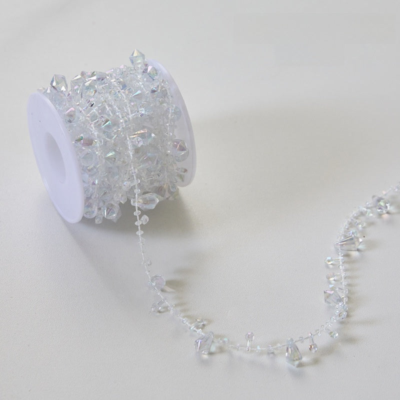 2 Pieces Christmas Tree Hanging Ornaments Pearl String Bead Chain Wedding Hotel Decoration Scene Bead Chain