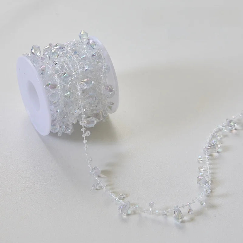 2 Pieces Christmas Tree Hanging Ornaments Pearl String Bead Chain Wedding Hotel Decoration Scene Bead Chain