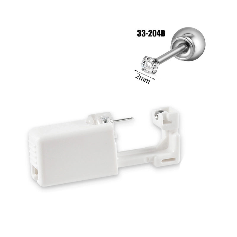 1 Piece Hawaiian Tropical Round Flower Butterfly Inlay 316 Stainless Steel Zircon 24K Gold Plated Cartilage Earrings