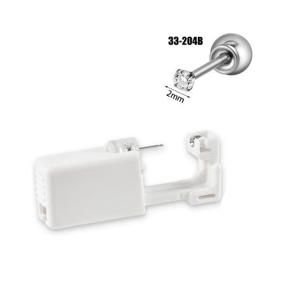 1 Piece Hawaiian Tropical Round Flower Butterfly Inlay 316 Stainless Steel Zircon 24K Gold Plated Cartilage Earrings