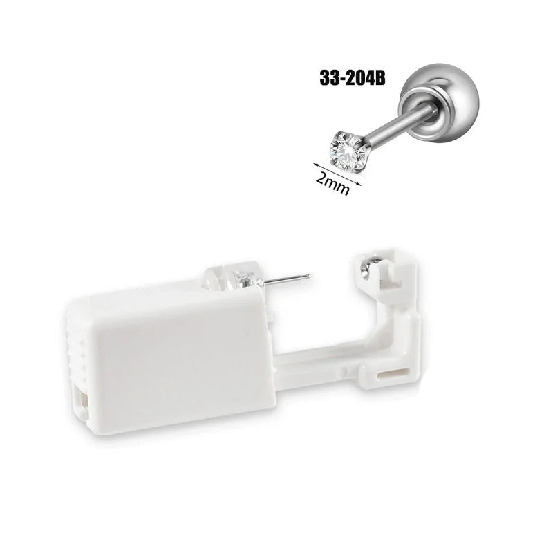 1 Piece Hawaiian Tropical Round Flower Butterfly Inlay 316 Stainless Steel Zircon 24K Gold Plated Cartilage Earrings