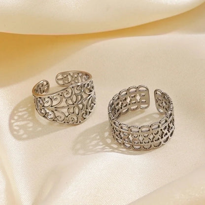 304 Stainless Steel 18K Gold Plated IG Style Plating Geometric Open Rings