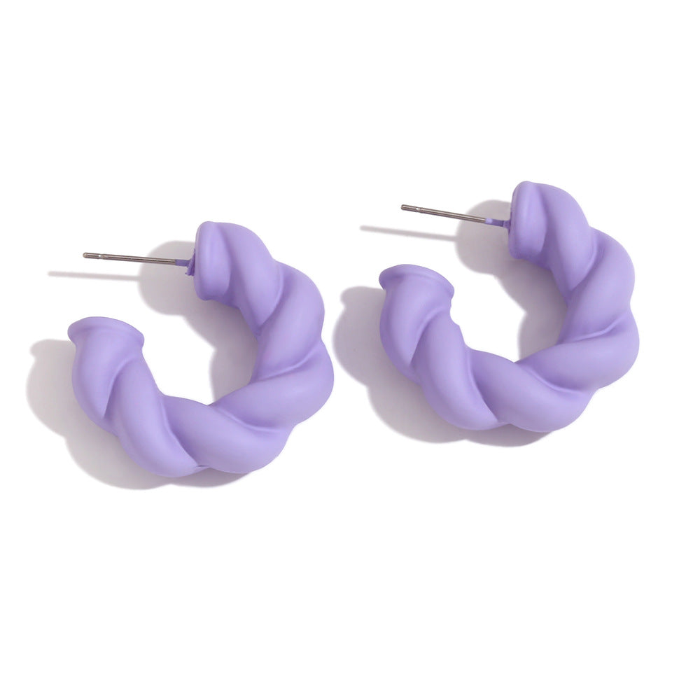 Fashion Twisted Geometric Stainless Steel 18K Gold Plated Stud Earrings