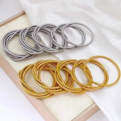 Minimalist Geometric 304 Stainless Steel 18K Gold Plated Bangle In Bulk