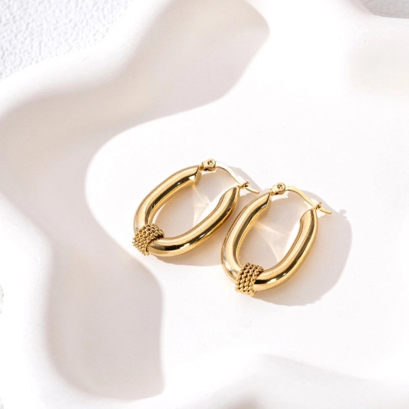 1 Pair Casual Minimalist U Shape Cross Water Droplets 304 Stainless Steel Earrings Ear Studs