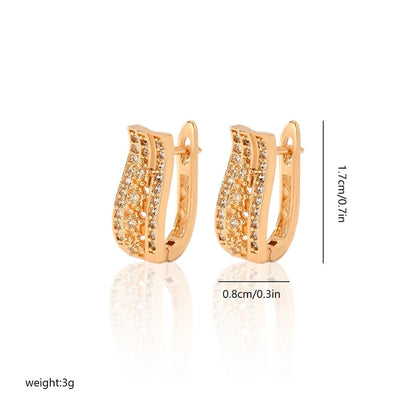 1 Pair Minimalist Solid Color Copper Zircon Earrings