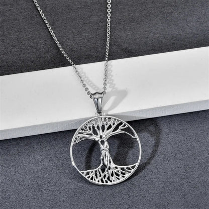 Casual Minimalist Life Tree 304 Stainless Steel Plating Pendant Necklace