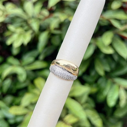 Copper 18K Gold Plated Inlay Geometric Zircon Open Rings