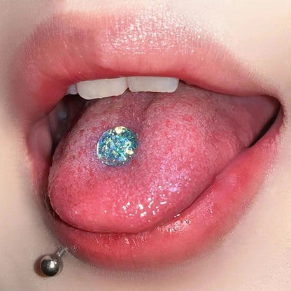 Minimalist Geometric Titanium Steel Plating Tongue Nail 1 Piece