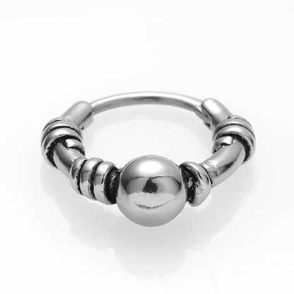 1 Piece Halloween Gothic Minimalist Polka Dots Solid Color Polishing 316 Stainless Steel Hoop Earrings