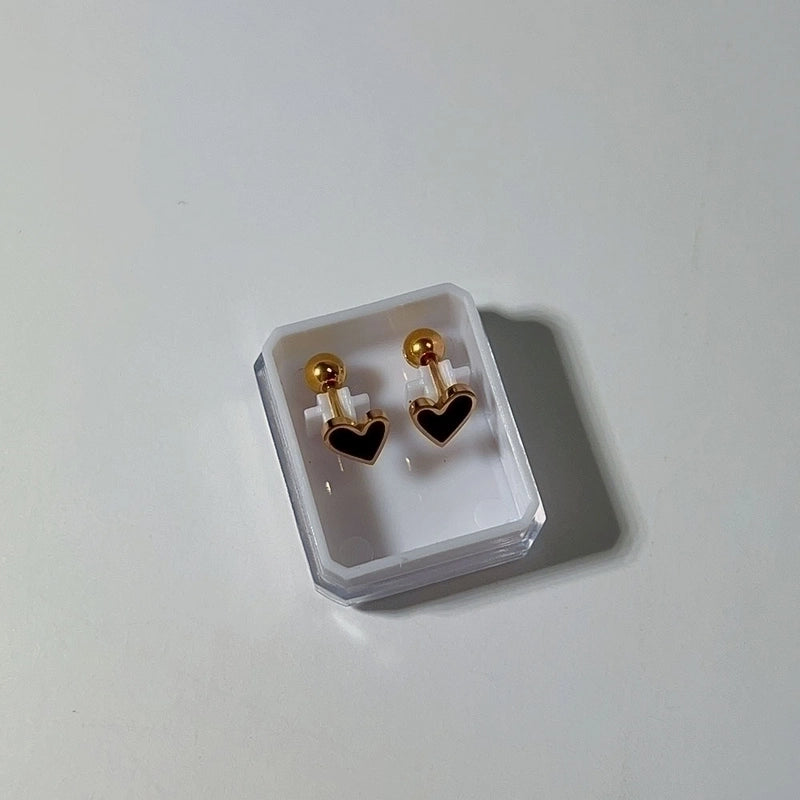 1 Pair Sweet Cross Heart Shape Snowflake Plating 304 Stainless Steel Titanium Steel 18K Gold Plated Cartilage Earrings