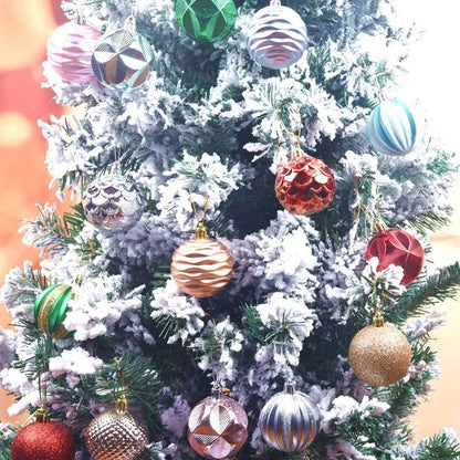 Hot-selling Christmas Supplies Gift Decoration Colorful Balls 6cm 12-pack Boxed Painted Irregular Christmas Balls