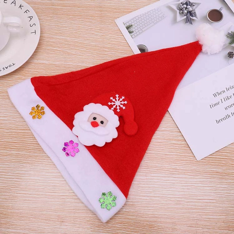 Creative Christmas Decorations Luminous Christmas Brushed Cloth Children's Hat Christmas Gift Cartoon Christmas Hat