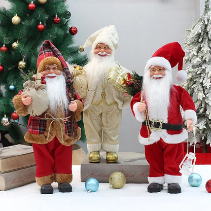 Christmas New 18 Inch 46cm Standing Sitting Santa Claus Doll Christmas Decoration Gift Ornaments