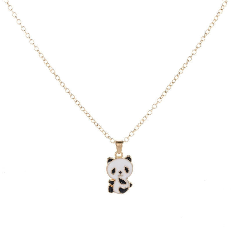 Cartoon Style Cute Panda K Gold Plated 201 Stainless Steel Zinc Alloy Pendant Necklace