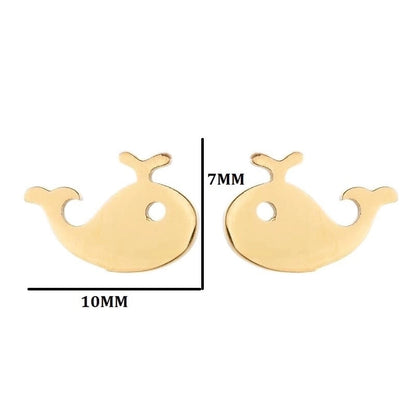 1 Pair Minimalist Animal Plating 304 Stainless Steel 18K Gold Plated Ear Studs