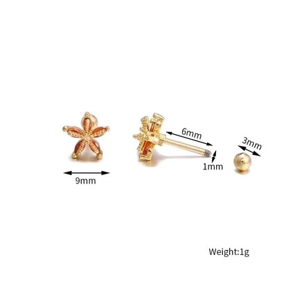 Spin Ball Earring Marine Animal Ear Bone Studs Single