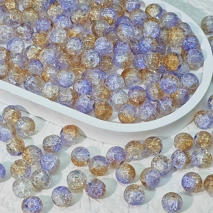 50 PCS/Package Diameter 10mm Diameter 8mm Glass Crackle Glass Beads Round Jewelry Accessories