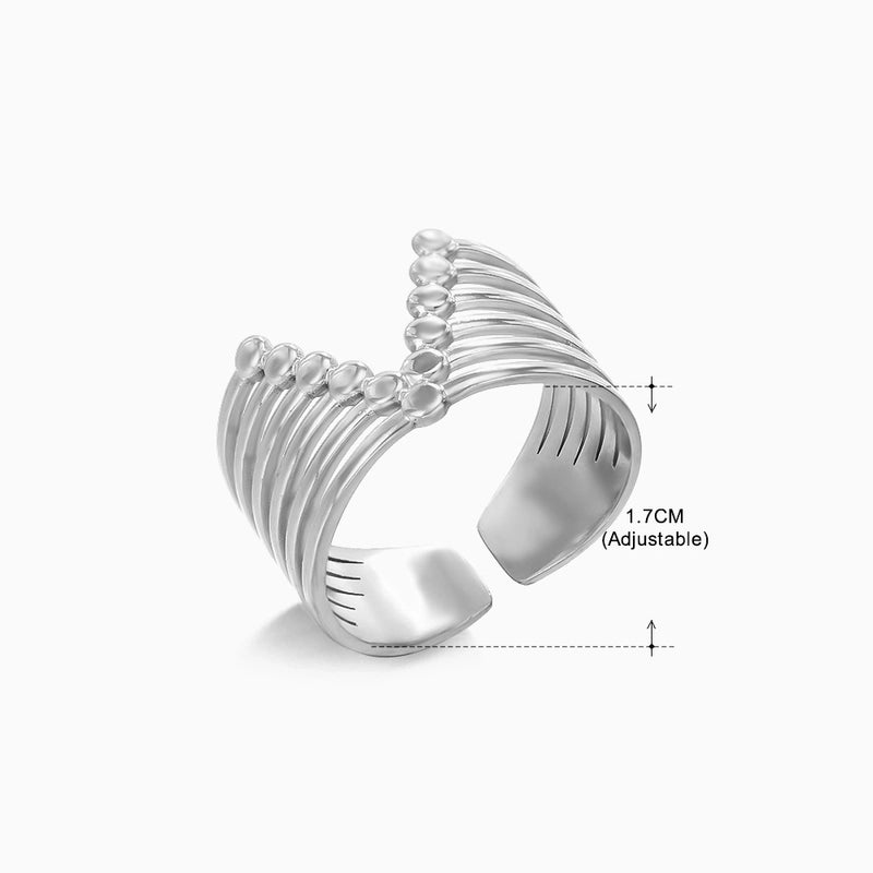 3 Pieces Basic Classic Style Geometric Leaf Stainless Steel Plating Open Rings