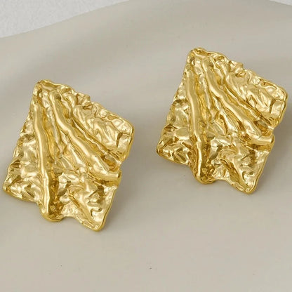 1 Pair Casual Minimalist Streetwear Solid Color Irregular Plating 304 Stainless Steel Ear Studs