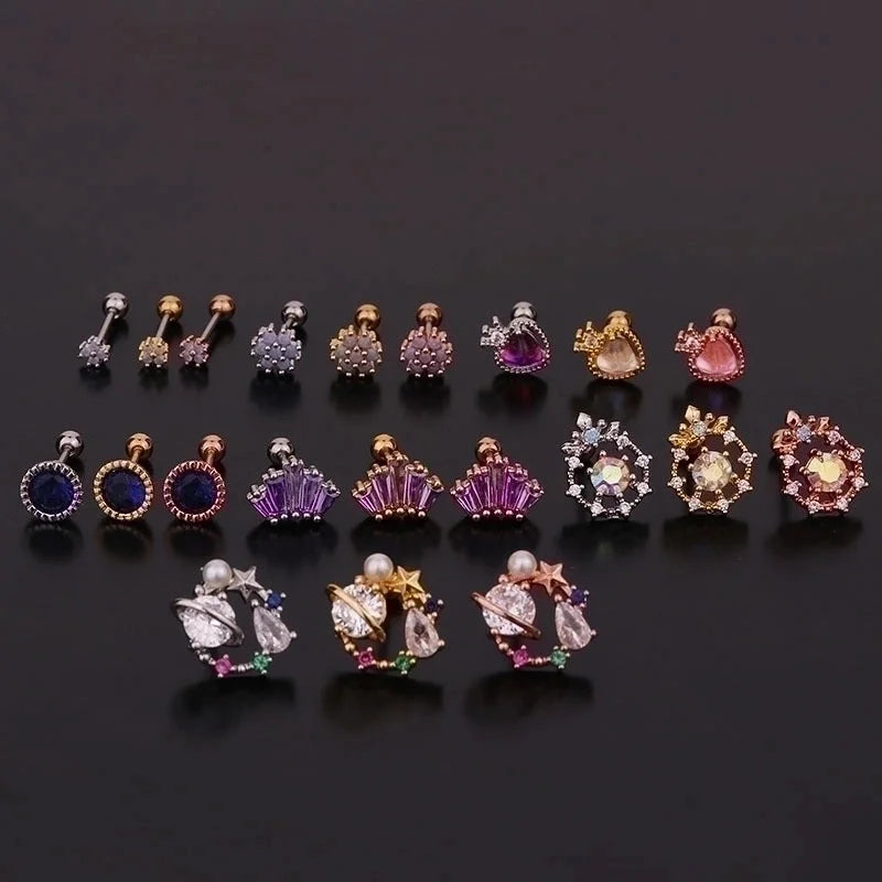 New Creative Fashion Color Zircon Earrings