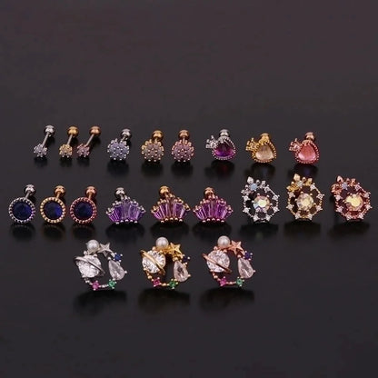 New Creative Fashion Color Zircon Earrings