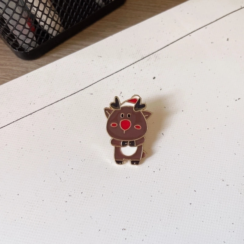 Cute Pin Snowman Snowflake Elk Alloy Enamel Unisex Brooches