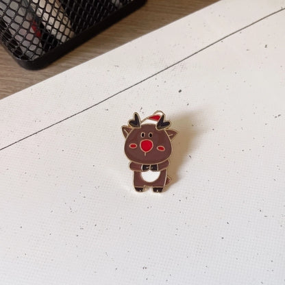 Cute Pin Snowman Snowflake Elk Alloy Enamel Unisex Brooches