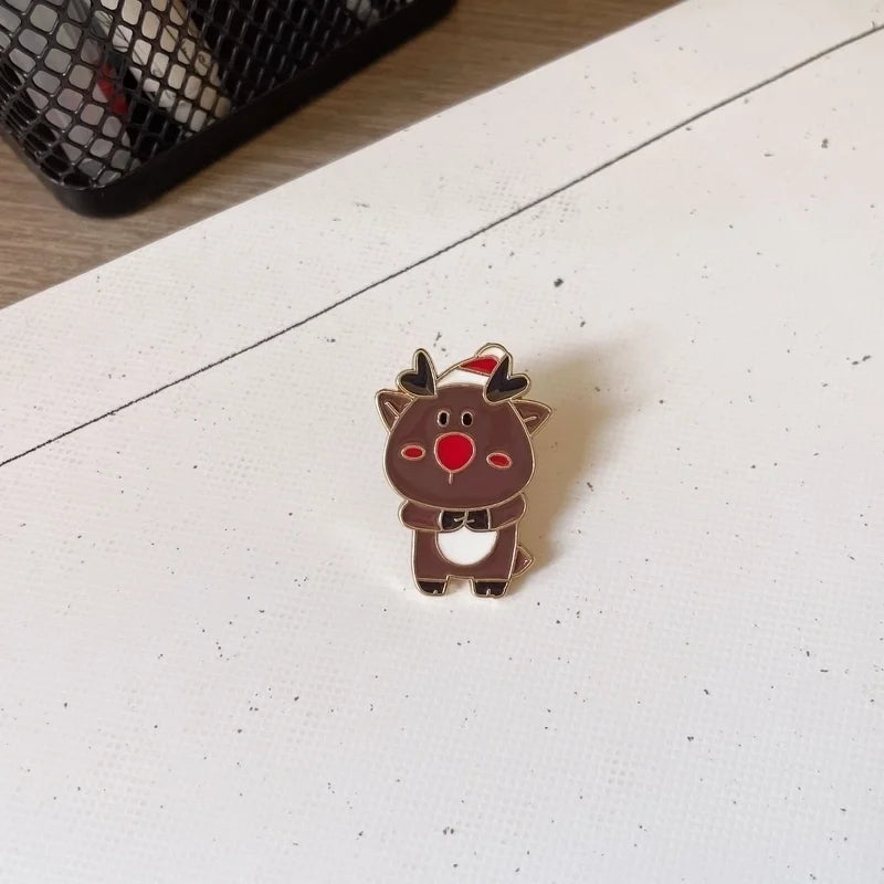 Cute Pin Snowman Snowflake Elk Alloy Enamel Unisex Brooches