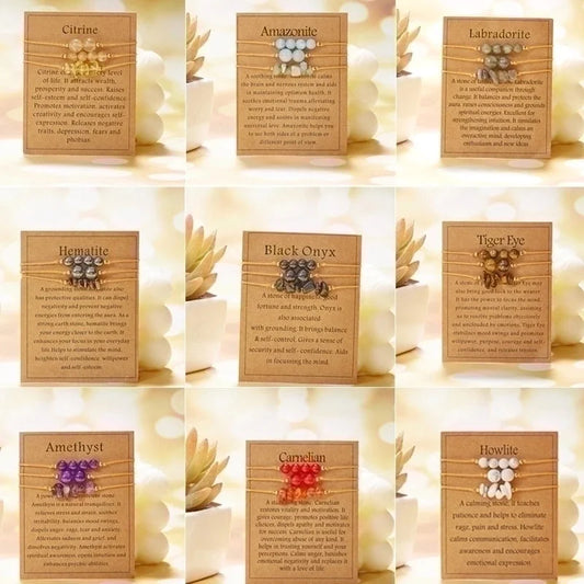 Minimalist Geometric Natural Stone Bracelets In Bulk