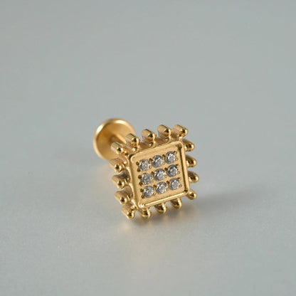 1 Piece Lip Rings Casual Vacation Tropical Cross G23 Titanium Alloy Plating Zircon 18K Gold Plated Lip Rings Ear Cartilage Rings & Studs