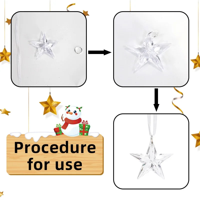 Christmas Shiny IG Style Snowflake Plastic Party Festival Hanging Ornaments Decorations Hanging Ornaments